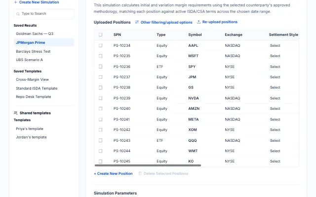 Margin Simulator interface preview
