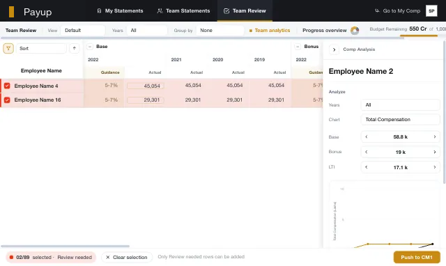 Comp Planner interface preview